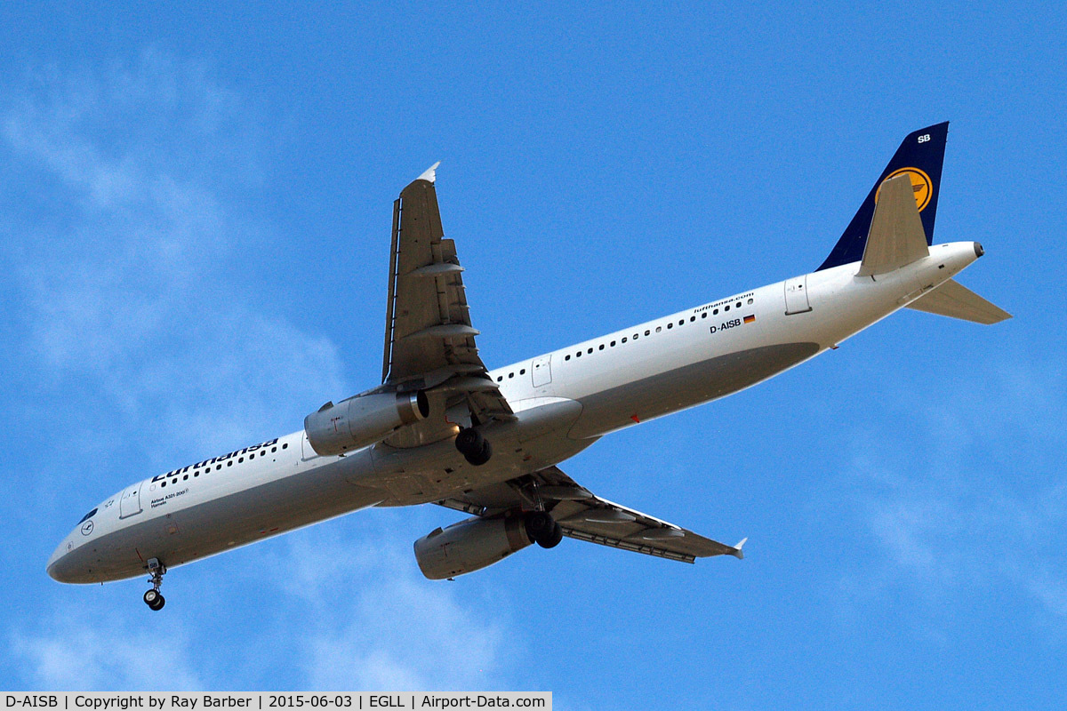 D-AISB, 1999 Airbus A321-231 C/N 1080, Airbus A321-231 [1080] (Lufthansa) Home~G 03/06/2015. On approach 27R.