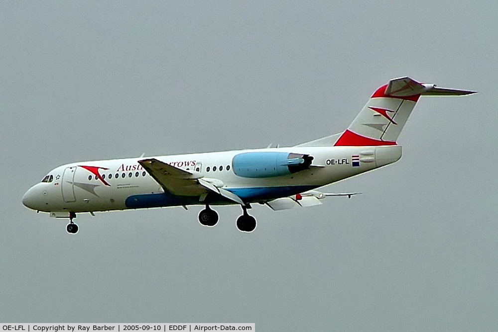 OE-LFL, 1995 Fokker 70 (F-28-0070) C/N 11573, Fokker F-70 [11573] (Austrian Arrows) Frankfurt~D 10/09/2005