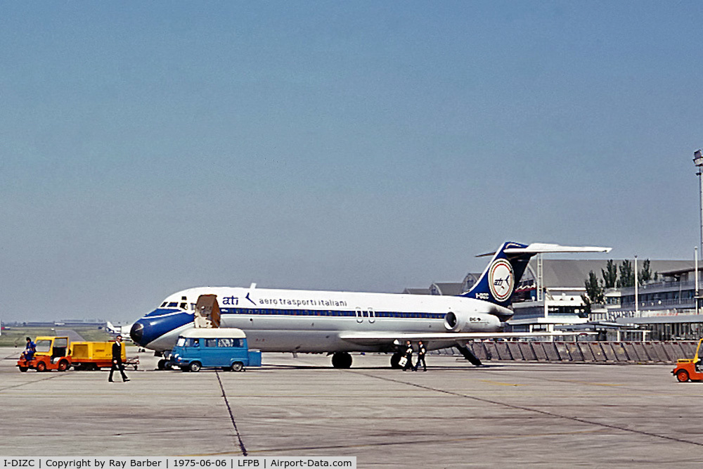 I-DIZC, 1969 Douglas DC-9-32 C/N 47435, I-DIZC   McDonnell Douglas DC-9-32 [47435] (ATI Aero Trasporti Italiani) Paris-Le Bourget~F 06/06/1975. From a slide.