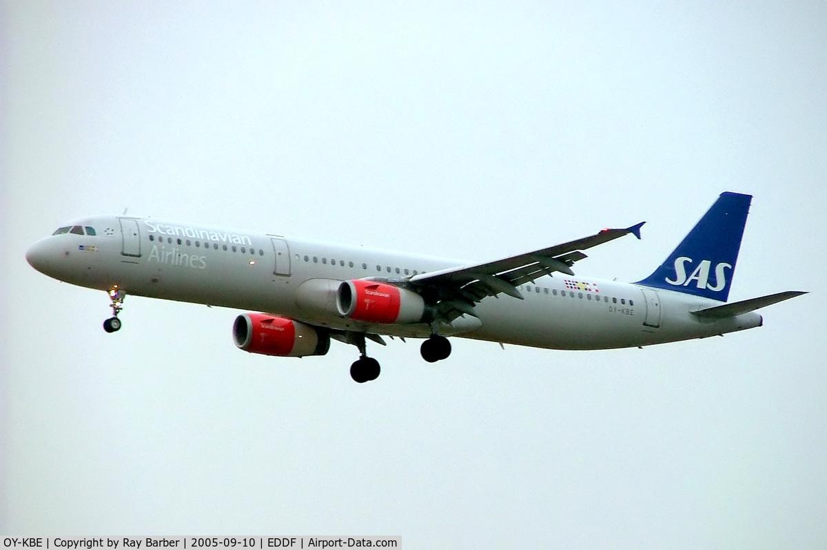 OY-KBE, 2002 Airbus A321-232 C/N 1798, Airbus A321-231 [1798] (SAS Scandinavian Airlines) Frankfurt~D 10/09/2005