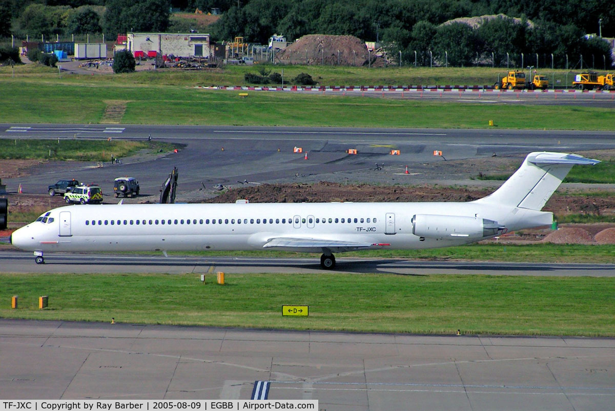 TF-JXC, 1989 McDonnell Douglas MD-83 (DC-9-83) C/N 49627, McDonnell Douglas DC-9-83 [49627] (JetX) Birmingham Int'l~G 09/08/2005