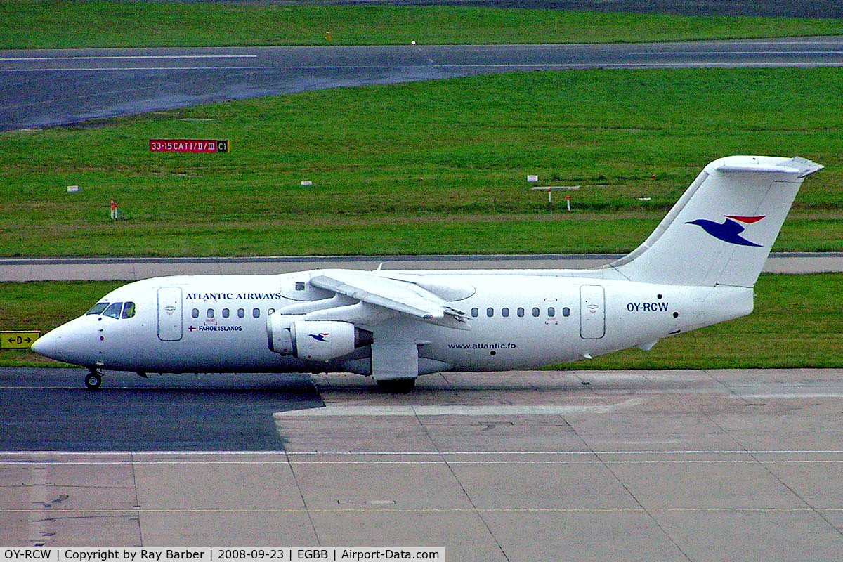 OY-RCW, 1988 British Aerospace BAe.146-200 C/N E2115, BAe 146-200 [E2115] (Atlantic Airways) Birmingham Int'l~G 23/09/2008