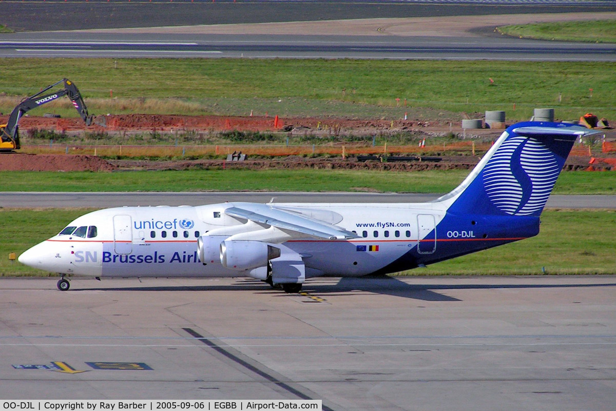 OO-DJL, 1995 British Aerospace Avro 146-RJ85 C/N E.2273, BAe 146-RJ85 [E2273] (SN Brussels Airlines) Birmingham Int'l~G 06/09/2005