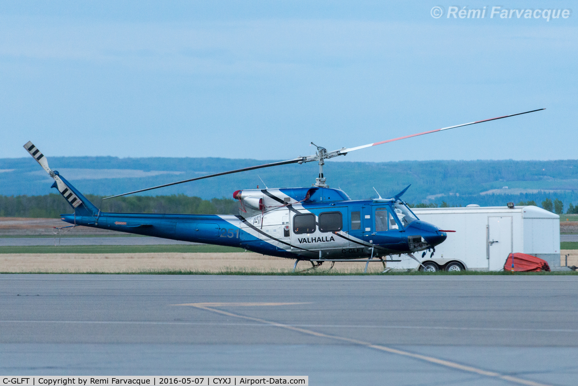 C-GLFT, Bell 212 C/N 30713, Parked opposite (south) of main terminal.