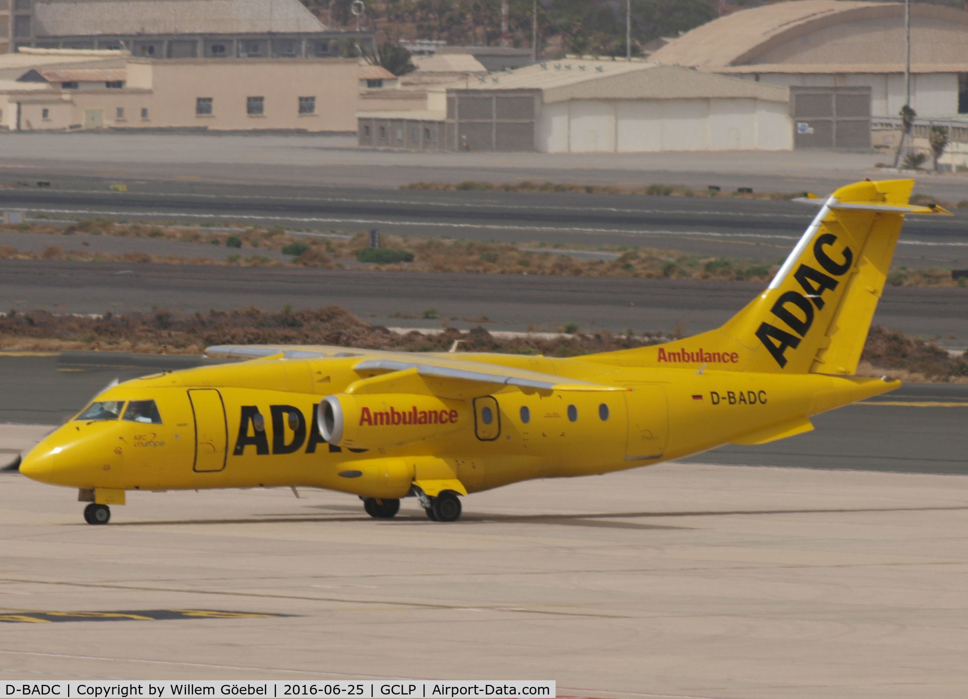 D-BADC, 2003 Fairchild Dornier 328-300 328JET C/N 3216, Taxi to the runway of Las Palmas Airport