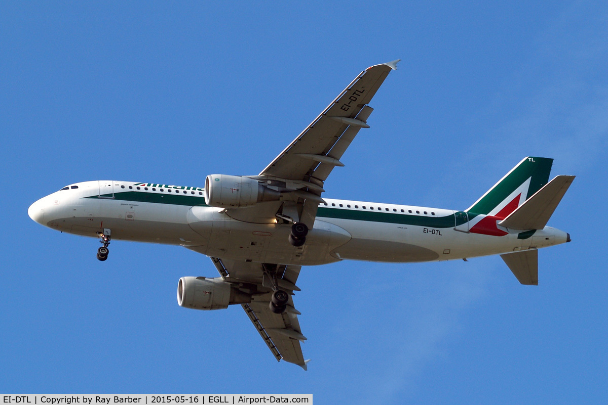 EI-DTL, 2009 Airbus A320-216 C/N 4108, Airbus A320-216 [4108] (Alitalia) Home~G 16/05/2015. On approach 27R.