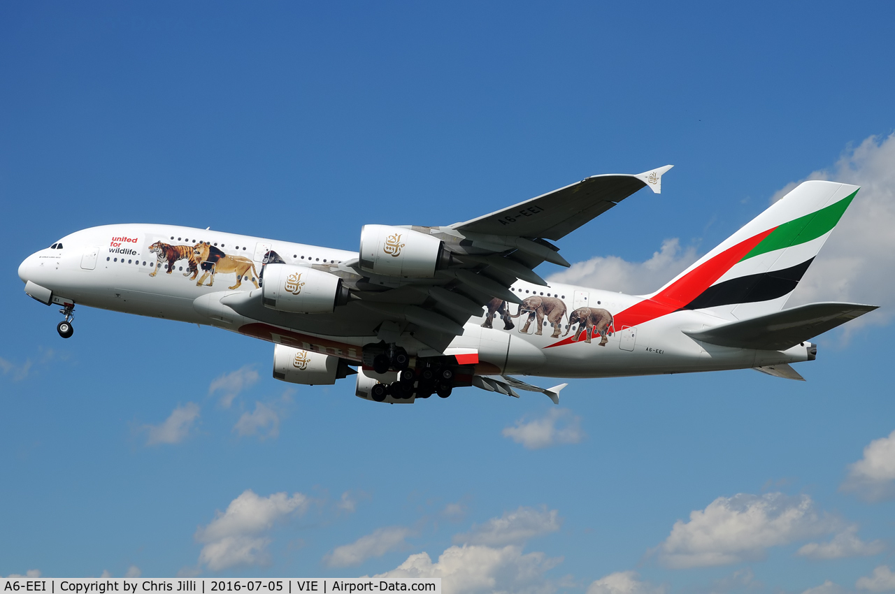 A6-EEI, 2012 Airbus A380-861 C/N 123, Emirates Wildlife