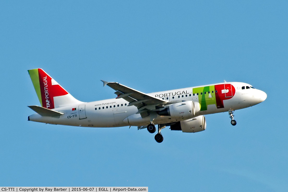 CS-TTI, 1998 Airbus A319-111 C/N 933, Airbus A319-111 [0933] (TAP Portugal) Home~G 07/06/2015. On approach 27L.
