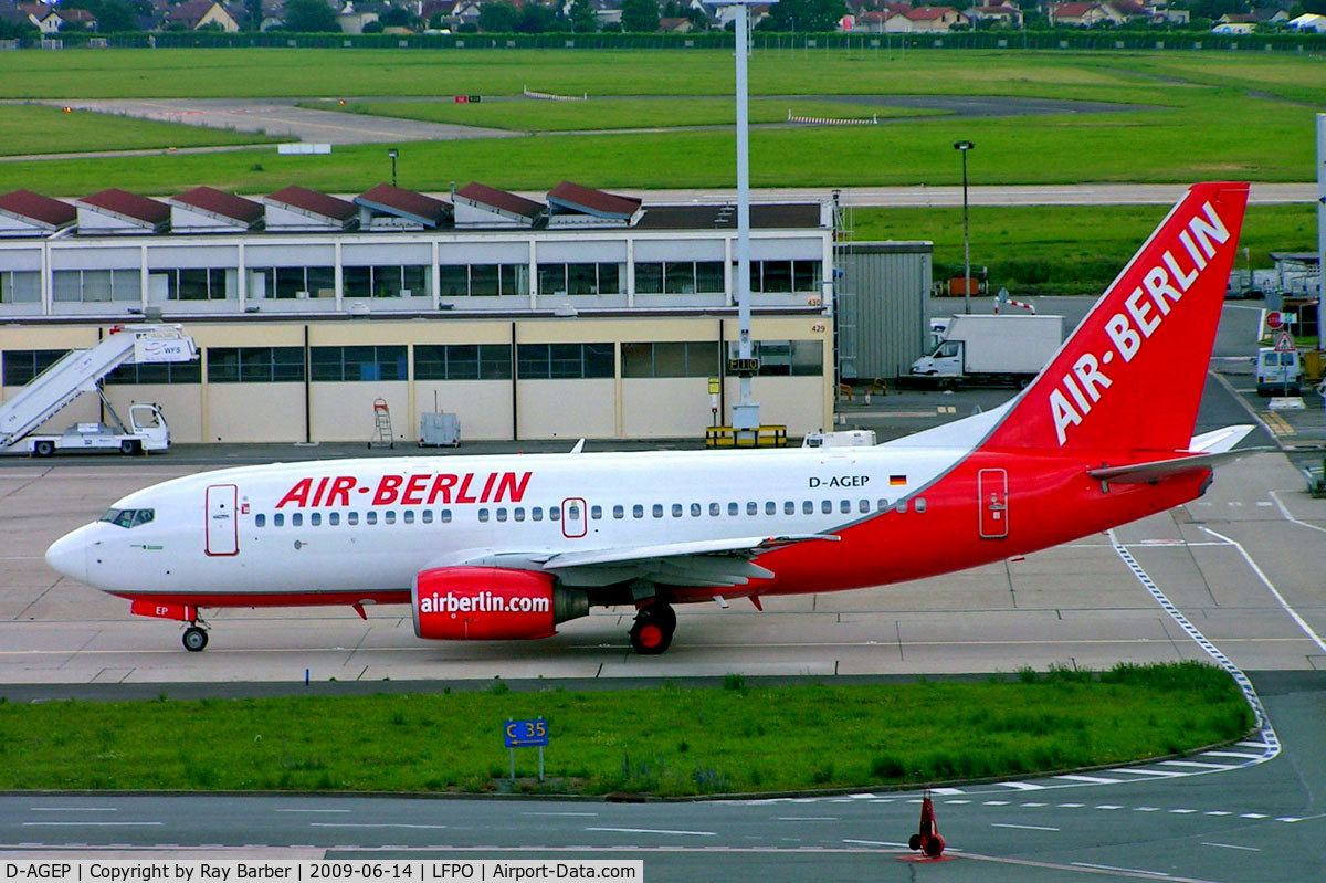 D-AGEP, 1998 Boeing 737-75B C/N 28102, D-AGEP   Boeing 737-75B [28102] (Air Berlin) Paris-Orly~F 14/06/2009