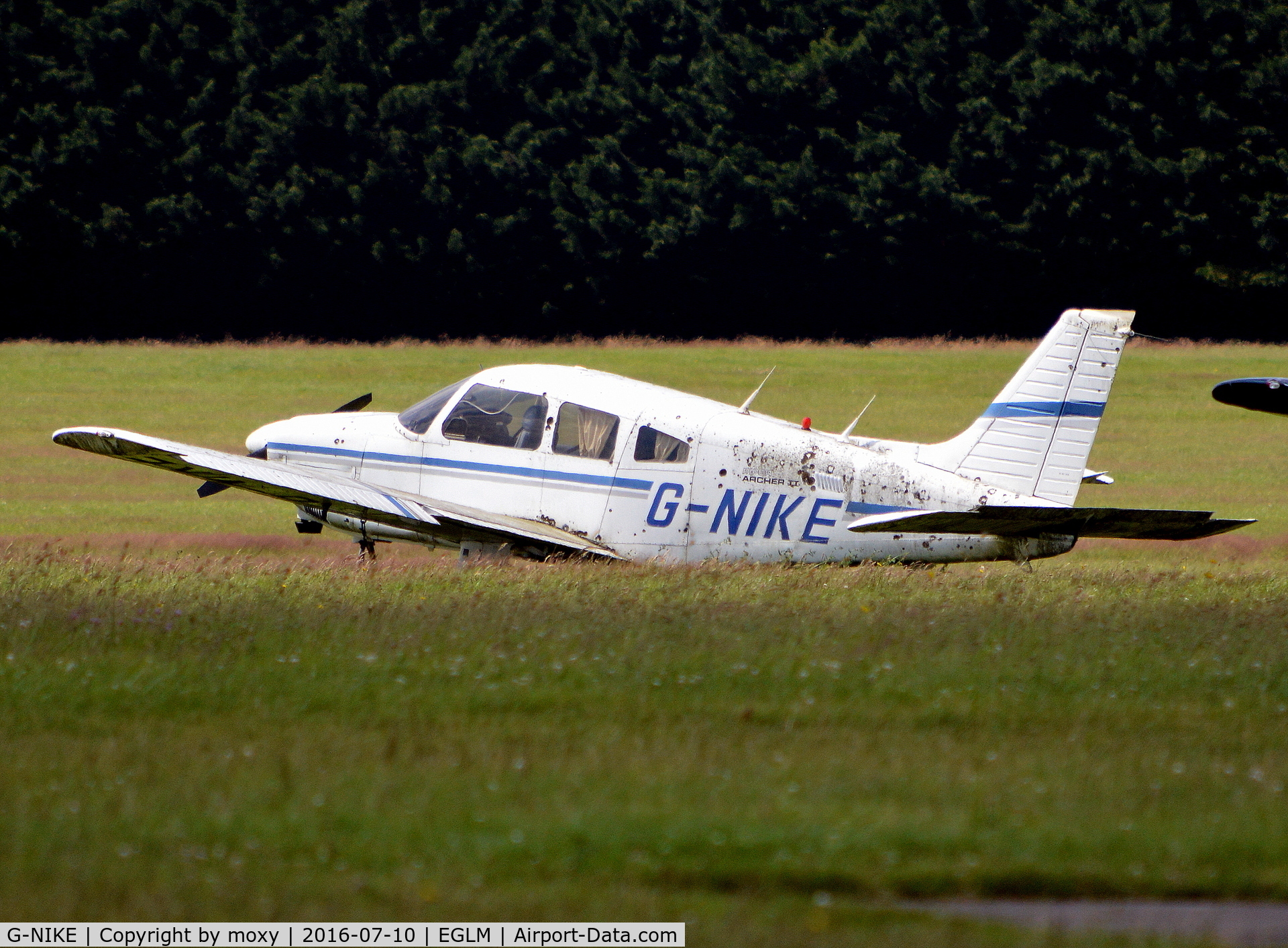 G-NIKE, 1983 Piper PA-28-181 Cherokee Archer II C/N 28-8390086, Rather decrepit Piper Cherokee Archer II at White Waltham. Ex N4315N