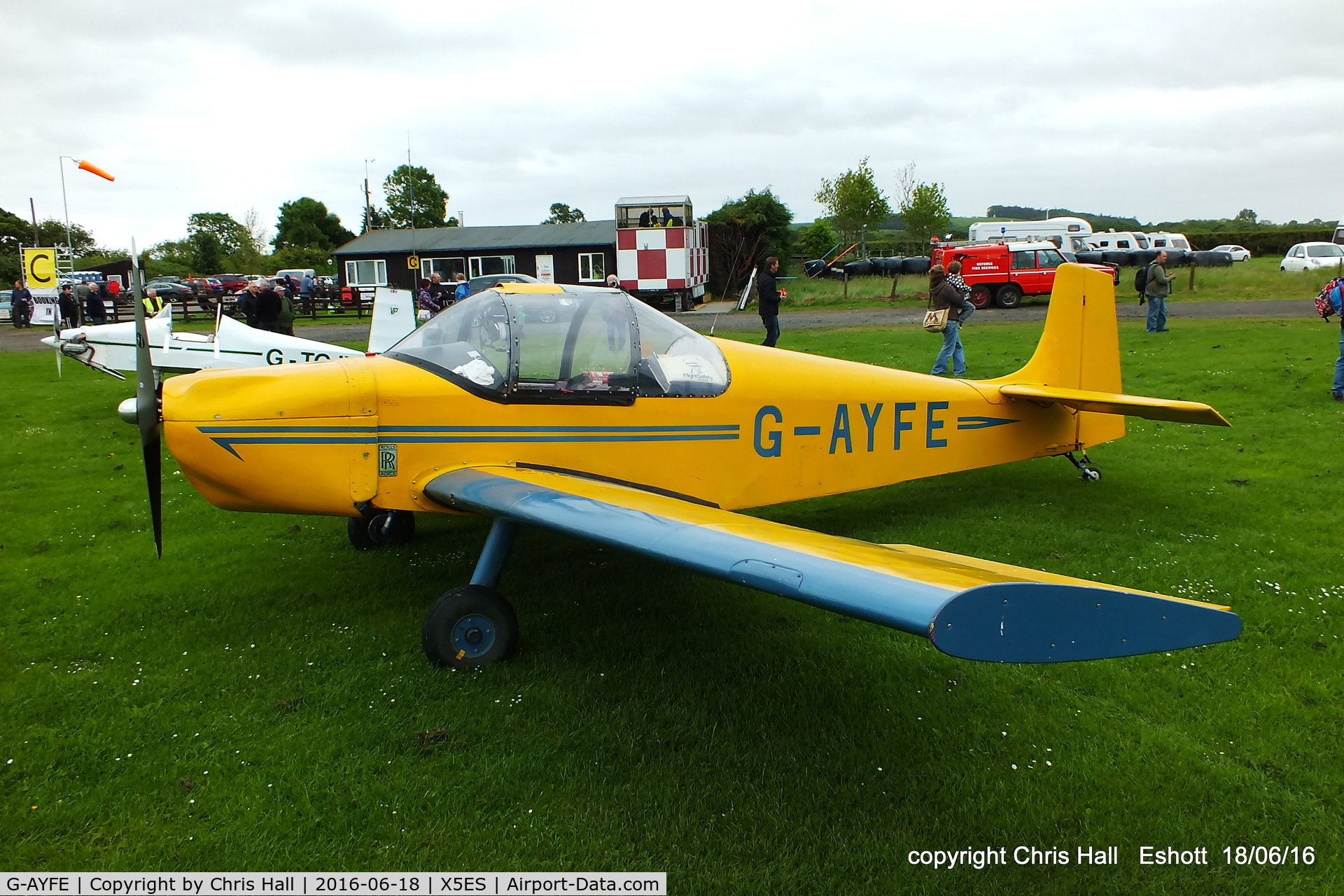 G-AYFE, 1971 Rollason Druine D-62C Condor C/N RAE/646, at the Great North Fly in. Eshott