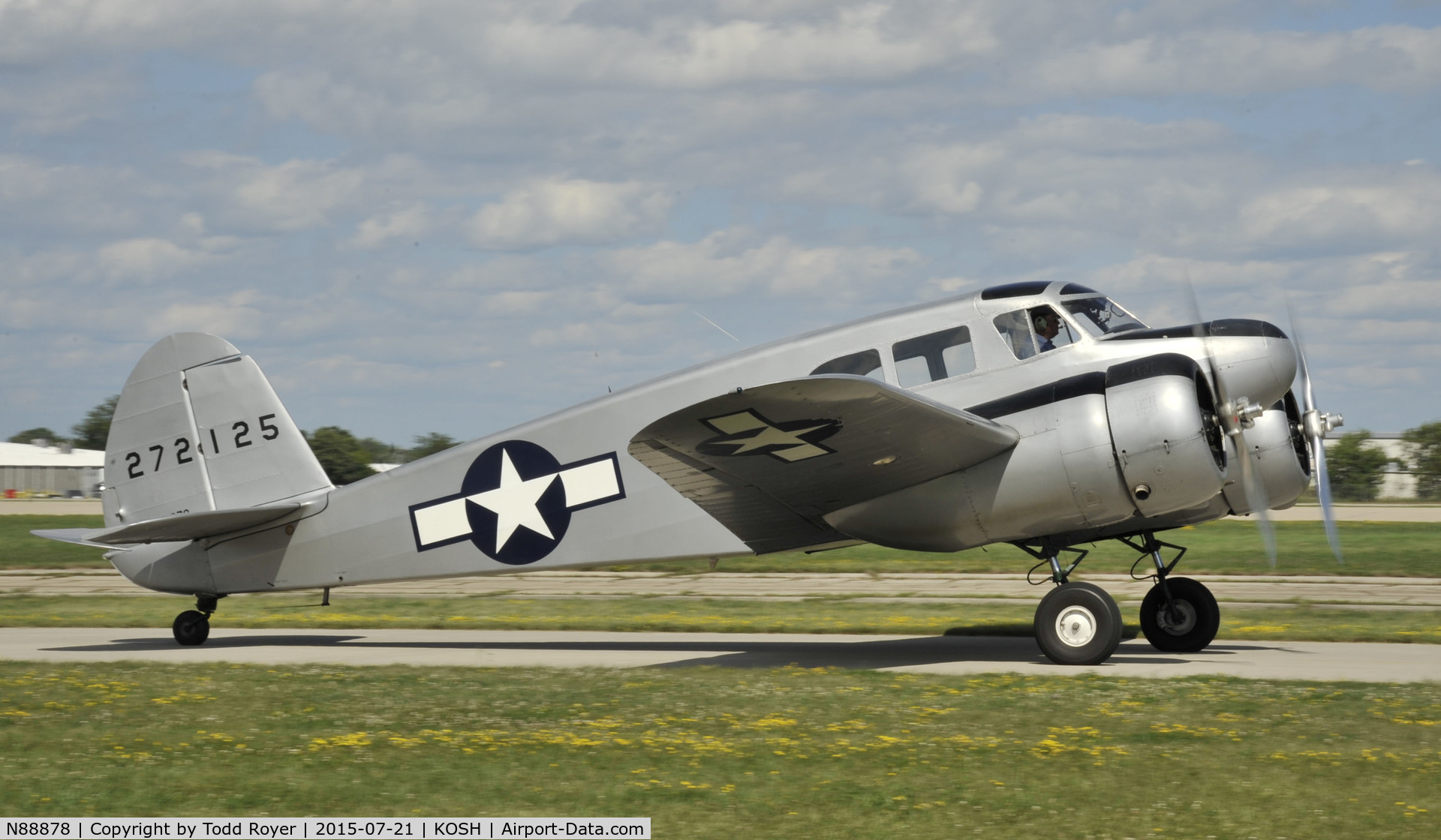 N88878, 1943 Cessna UC-78C (T-50) Bobcat C/N 4121, Airventure 2015