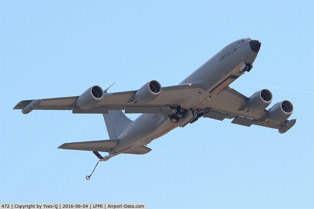 472, 1963 Boeing C-135FR Stratotanker C/N 18681, Boeing C-135FR Stratotanker, Take off rwy 33, Istres-Le Tubé Air Base 125 (LFMI-QIE) open day 2016