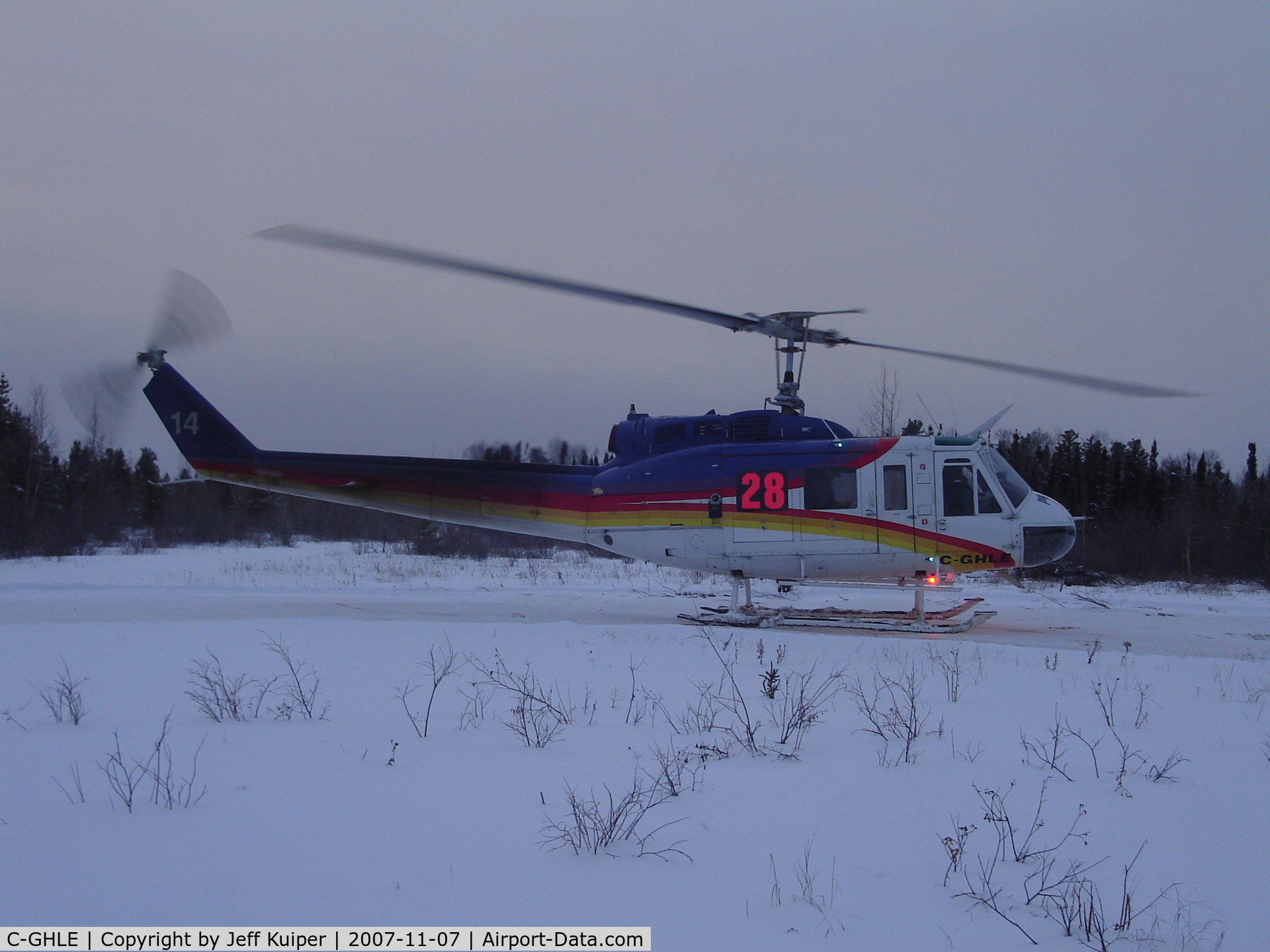 C-GHLE, 1975 Bell 205A-1 C/N 30195, Was working for UEX. This was one of the choppers we had on site.