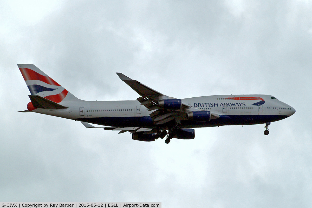 G-CIVX, 1998 Boeing 747-436 C/N 28852, Boeing 747-436 [28852] (British Airways) Home~G 12/05/2015. On approach 27L.