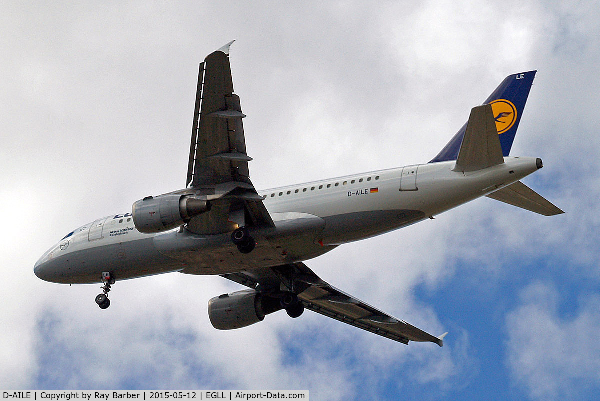 D-AILE, 1996 Airbus A319-114 C/N 627, D-AILE   Airbus A319-114 [0627] (Lufthansa) Home~G 12/05/2015. On approach 27R.