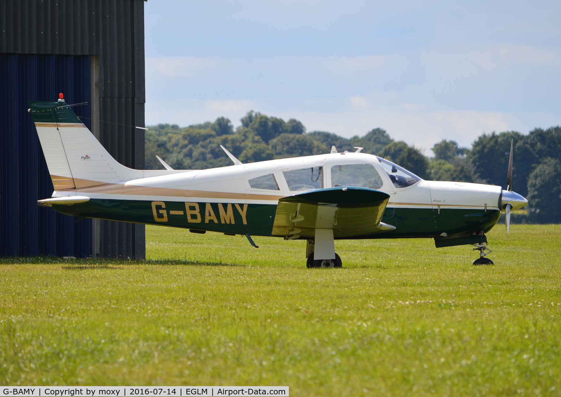 G-BAMY, 1972 Piper PA-28R-200-2 Cherokee Arrow II C/N 28R-7335015, Piper Cherokee Arrow II at White Waltham.