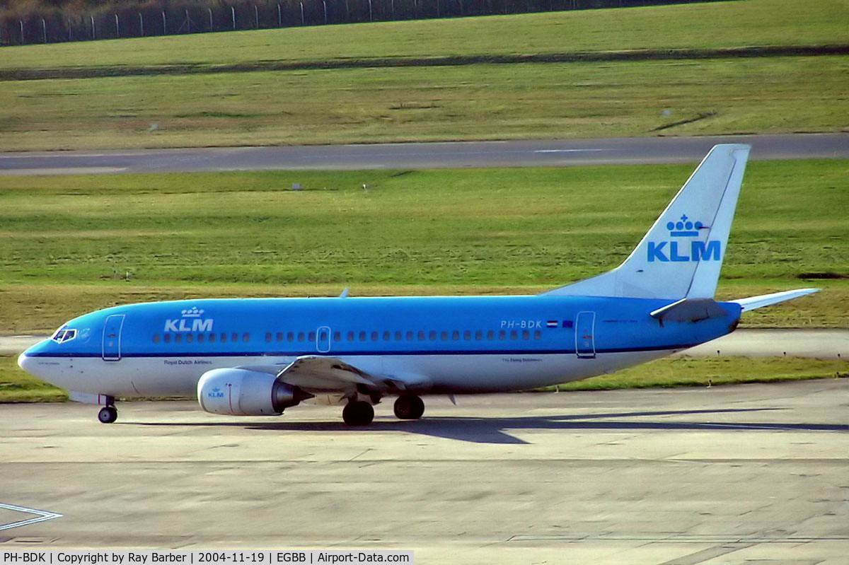 PH-BDK, Boeing 737-306 C/N 23545, Boeing 737-306 [23545] (KLM Royal Dutch Airlines) Birmingham Int'l~G 19/11/2004