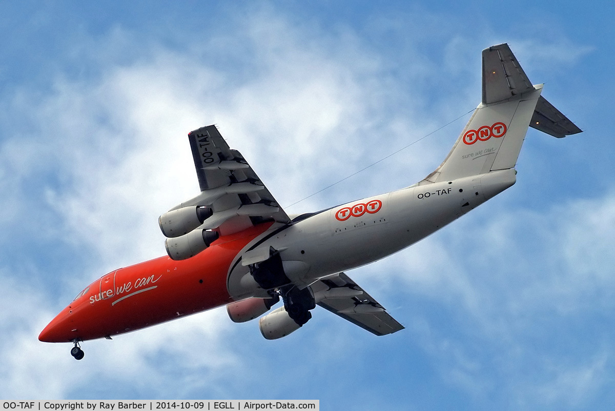 OO-TAF, 1990 British Aerospace BAe-146-300QT Quiet Trader C/N E3186, BAe 146-300QT [E3186] (TNT Airways) Home~G 09/10/2014