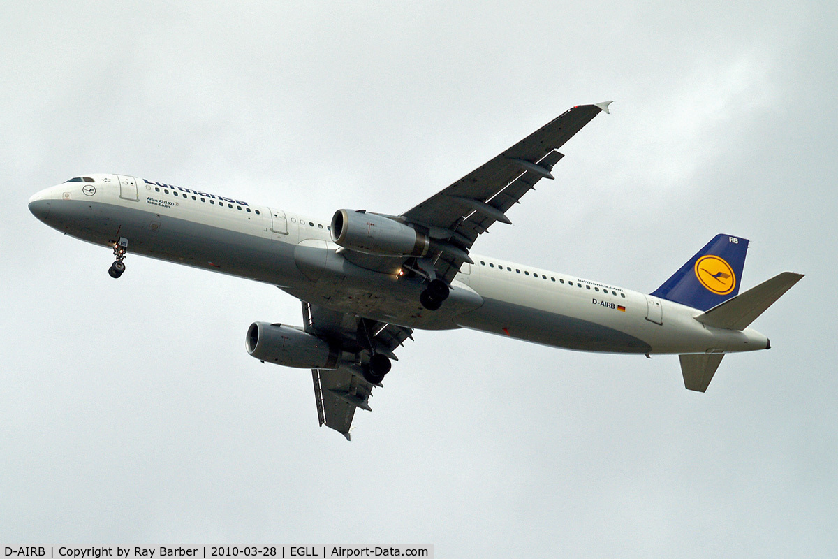 D-AIRB, 1993 Airbus A321-131 C/N 0468, Airbus A321-131 [0468] (Lufthansa) Home~G 28/03/2010. On approach 27R.