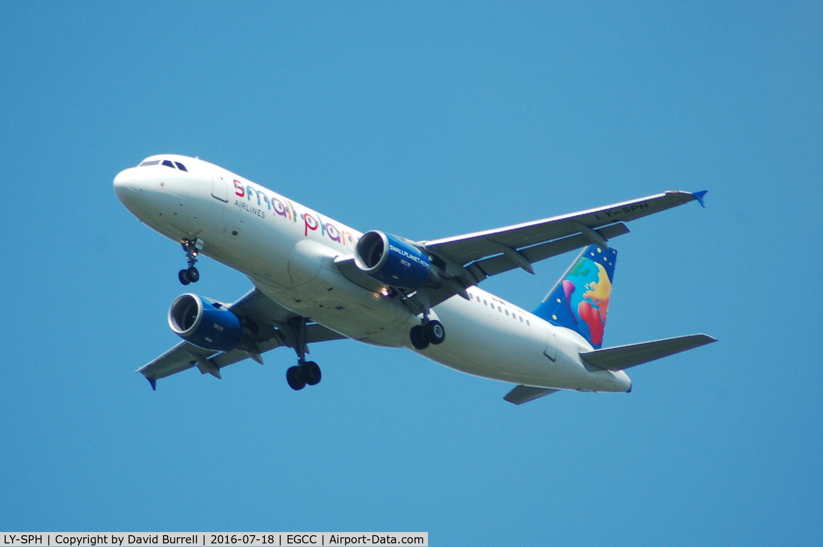 LY-SPH, 1998 Airbus A320-214 C/N 883, Small Planet Airlines LY-SPH on approach to Manchester Airport.