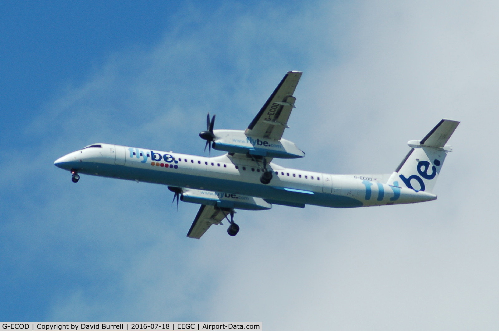 G-ECOD, 2008 De Havilland Canada DHC-8-402Q Dash 8 C/N 4206, FlyBe G-ECOD on approach to Manchester Airport.