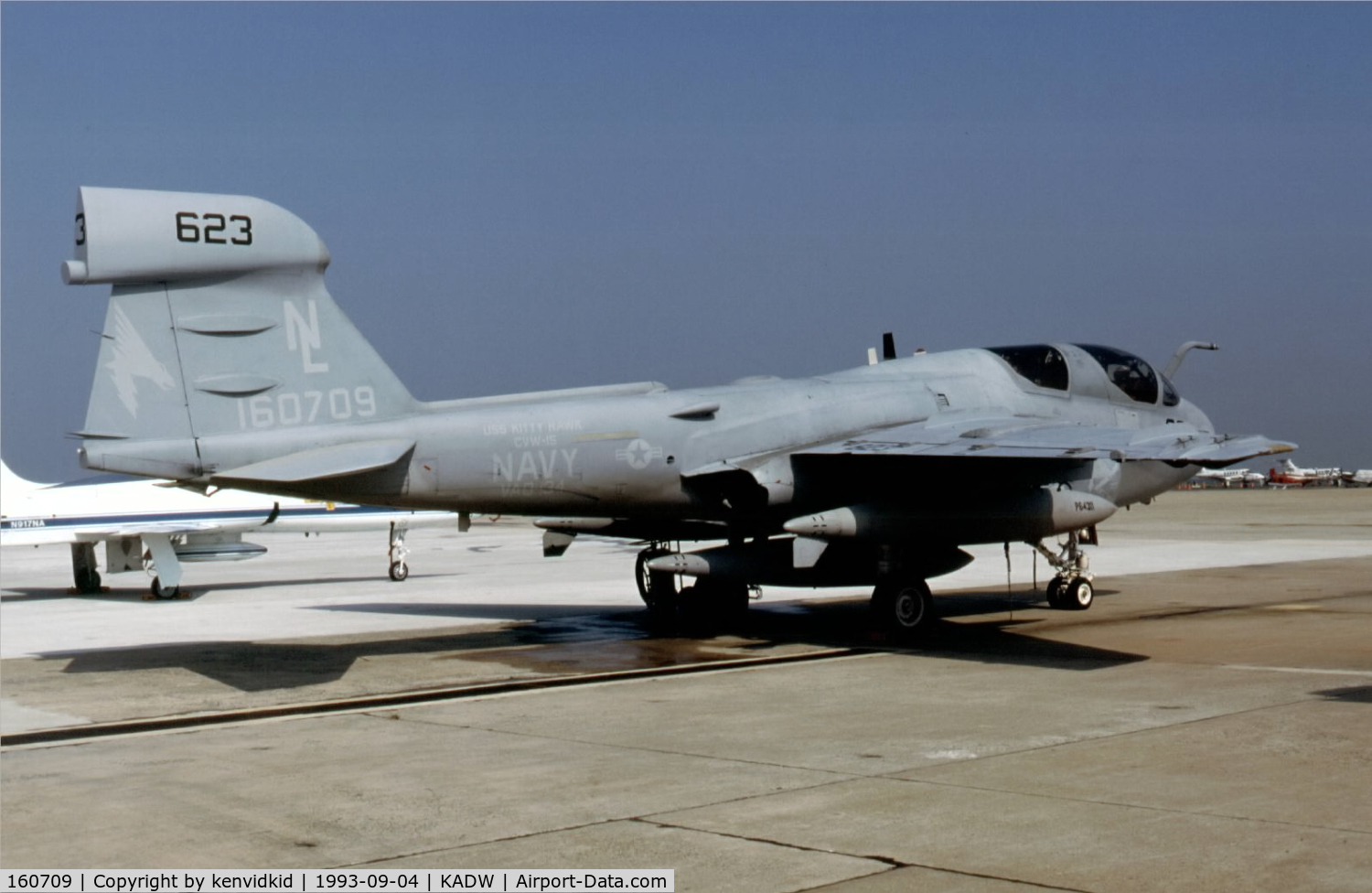 160709, Grumman EA-6B Prowler C/N P-72, US Navy
Andrews AFB visiting aircraft ramp.