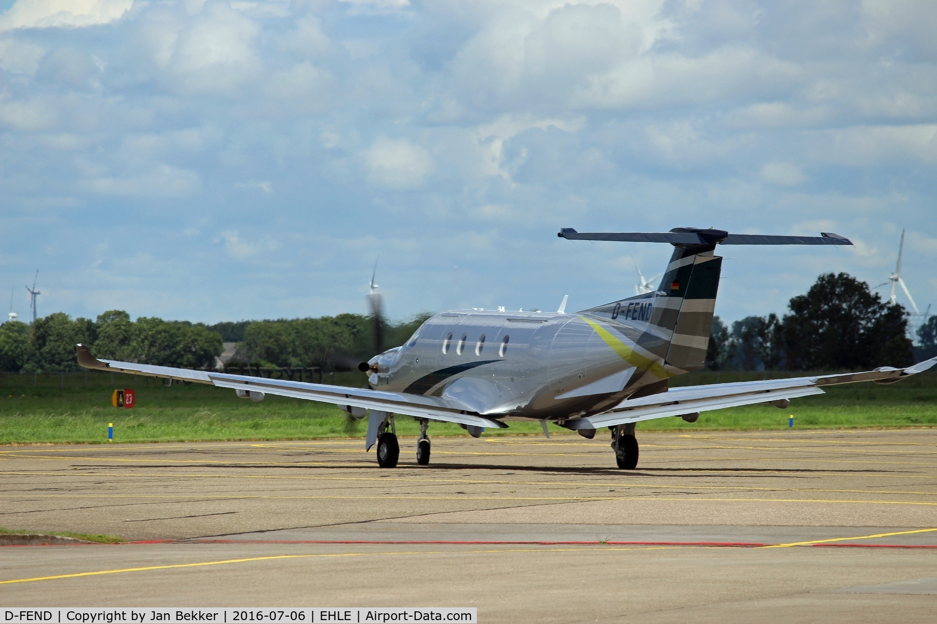 D-FEND, 2016 Pilatus PC-12/47E C/N 1600, Lelystad Airport, just departing