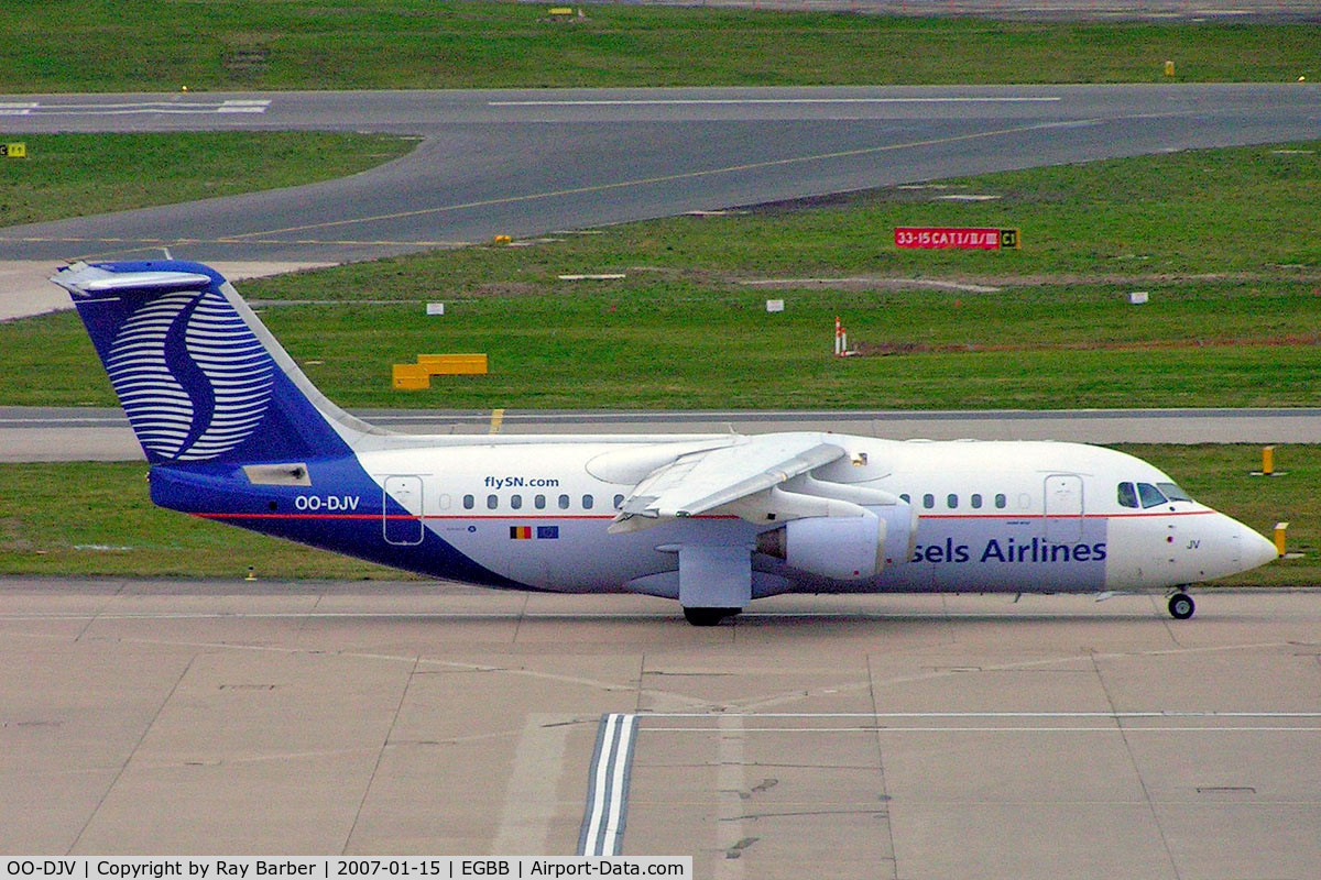 OO-DJV, 1996 British Aerospace Avro 146-RJ85 C/N E.2295, BAe 146-RJ85 [E2295] (SN Brussels Airlines) Birmingham Int'l~G 15/01/2007