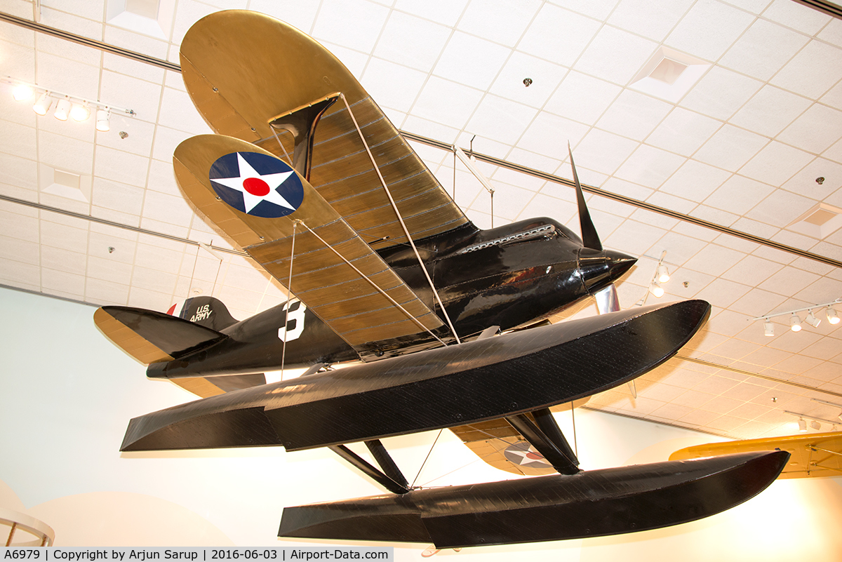 A6979, 1925 Curtiss R3C-2 C/N 26-33, On display at the Barron Hilton Pioneers of Flight Gallery at the National Air and Space Museum. The R3C-1 won the Pulitzer Trophy for landplanes in 1925, and with floats added on, won the Schneider Cup for seaplanes as the R3C-2 in the same year.