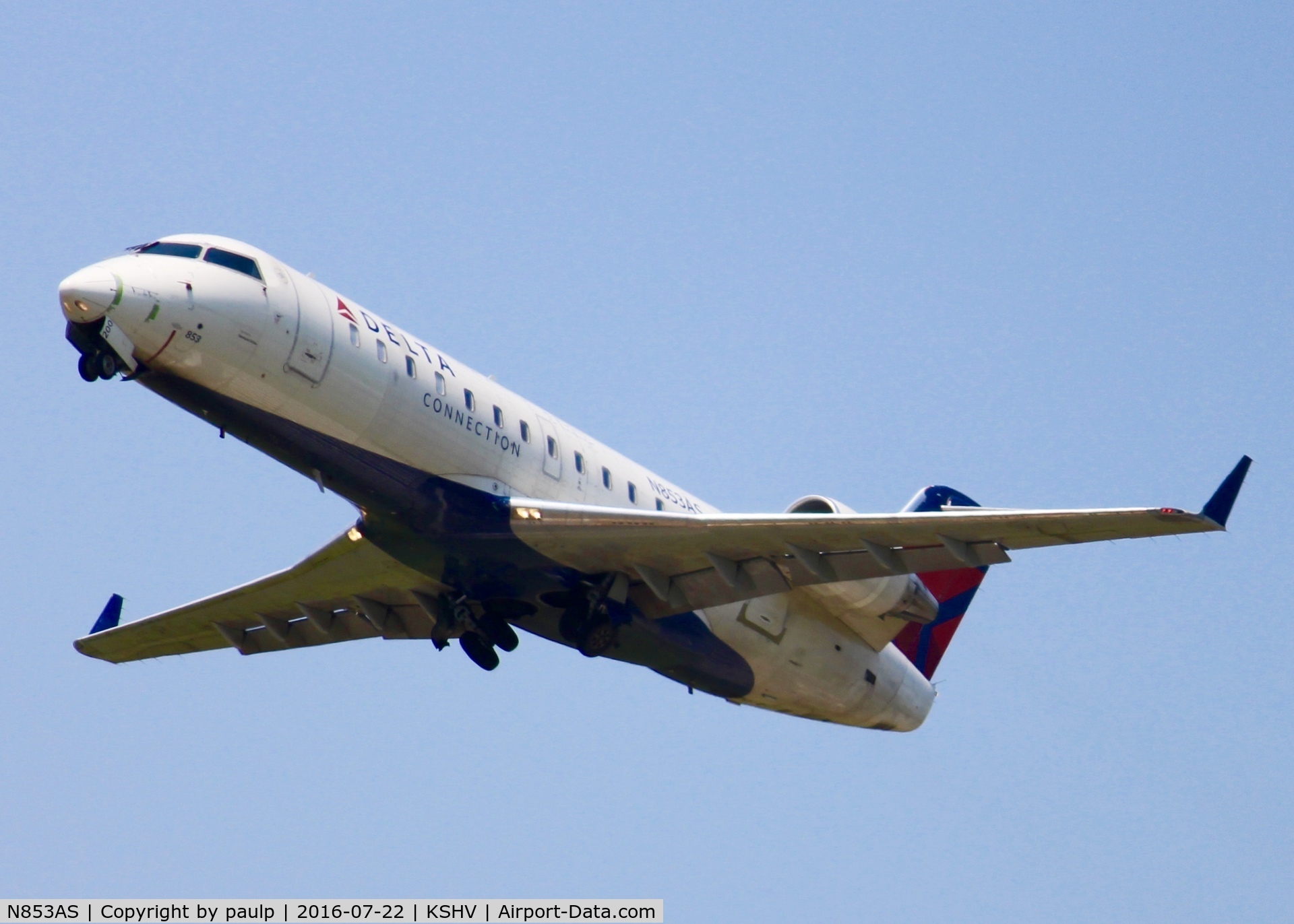N853AS, 2000 Bombardier CRJ-200ER (CL-600-2B19) C/N 7374, At Shreveport Regional.