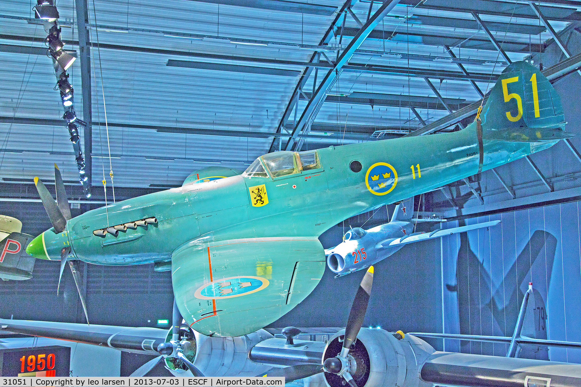 31051, Supermarine Spitfire PR.XIX C/N 6S/699626, Flygvapen Museum Linkoping 3.7.13