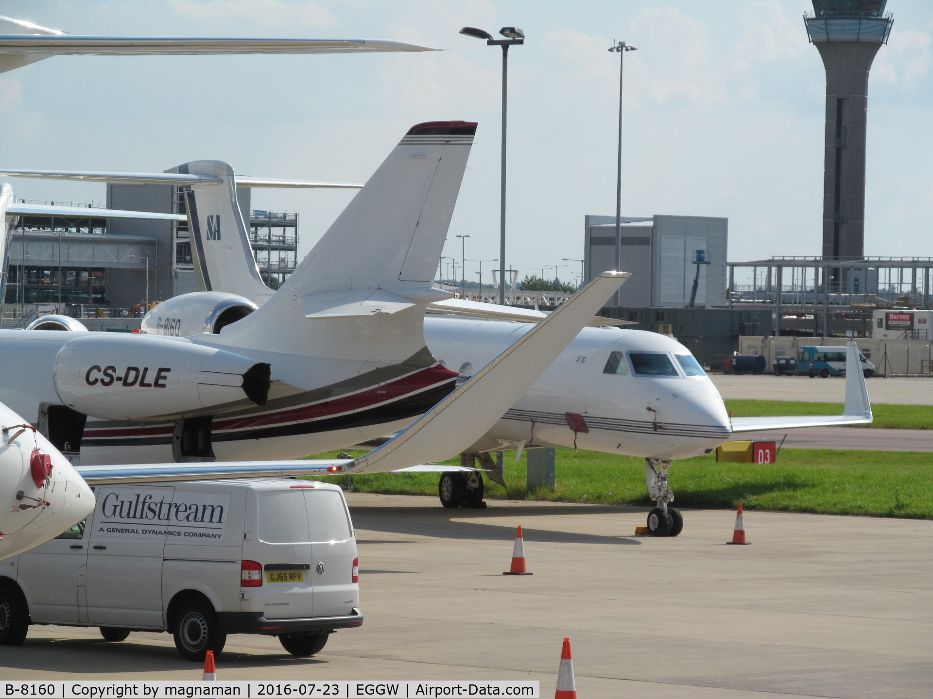 B-8160, Gulfstream Aerospace GV-SP (G550) C/N 5358, at luton by long term car park