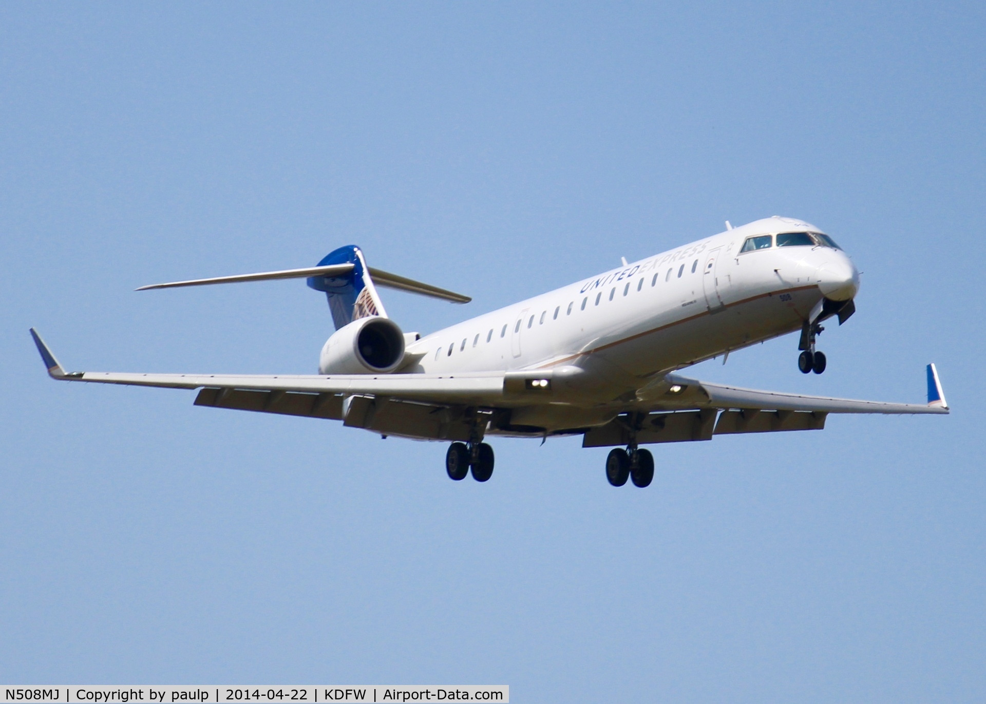 N508MJ, 2003 Bombardier CRJ-700 (CL-600-2C10) Regional Jet C/N 10087, At DFW.