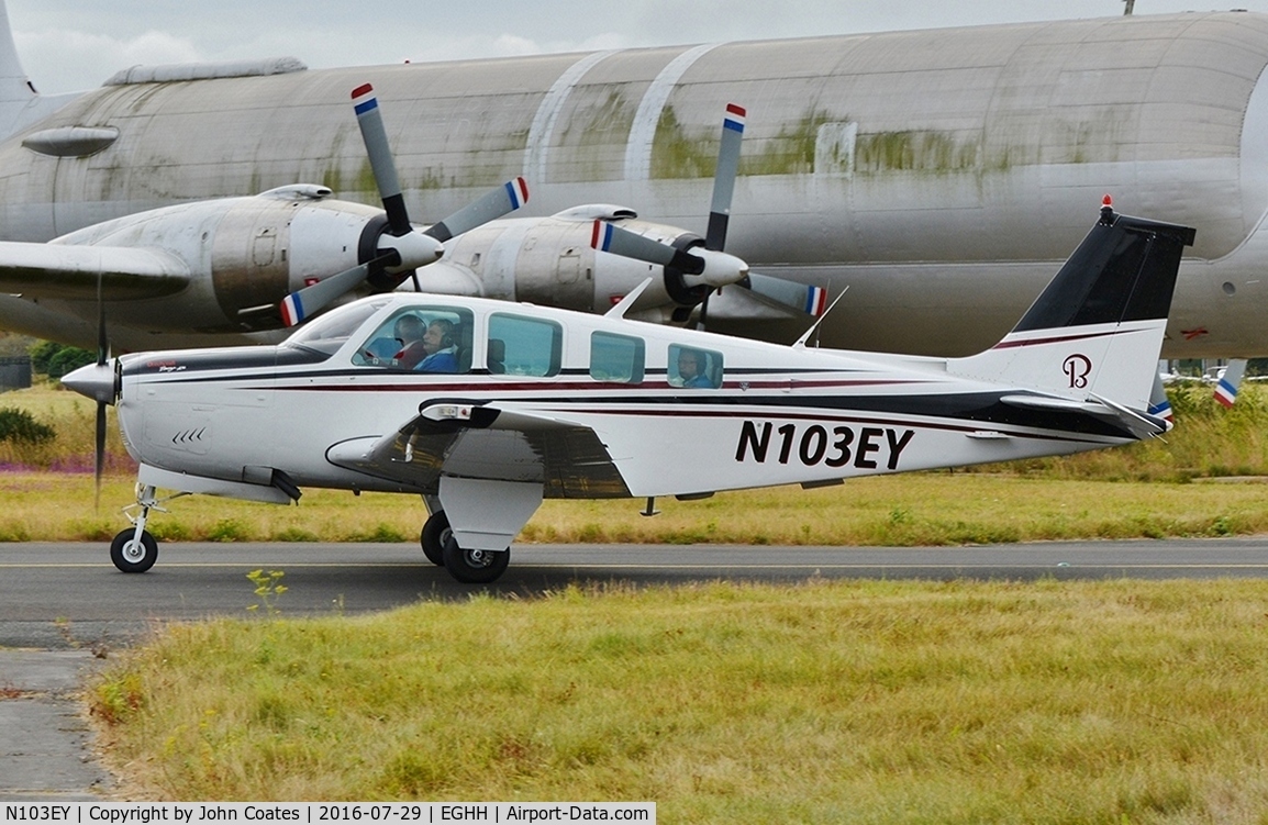 N103EY, 1977 Beech A36 Bonanza 36 Bonanza 36 C/N E-1150, Arriving from Belgium