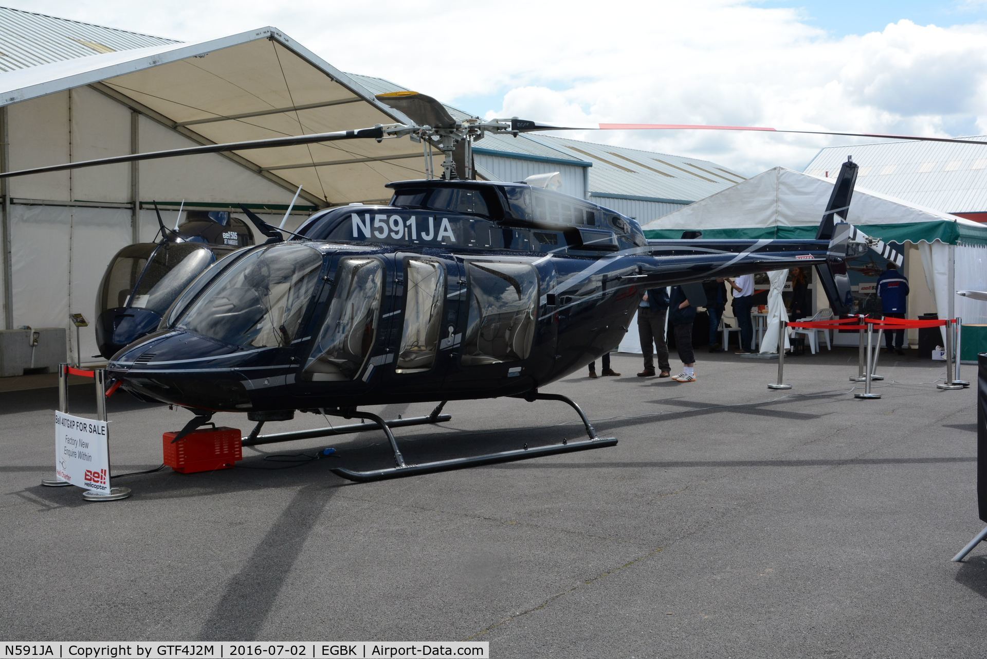 N591JA, 2015 Bell 407 C/N 54640, N591JA at AeroExpo Sywell 2.7.16