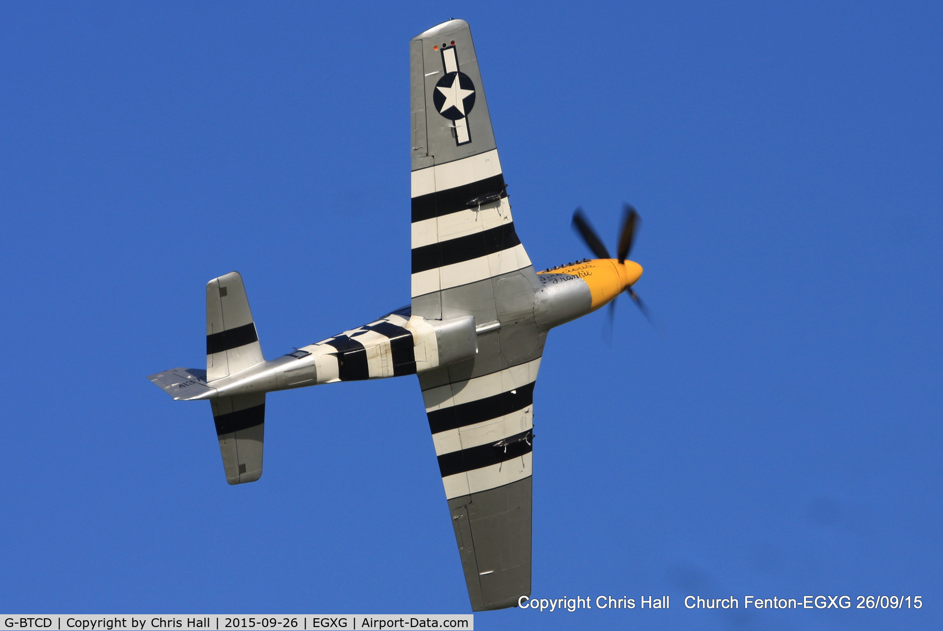 G-BTCD, 1944 North American P-51D Mustang C/N 122-39608, at the Yorkshire Airshow