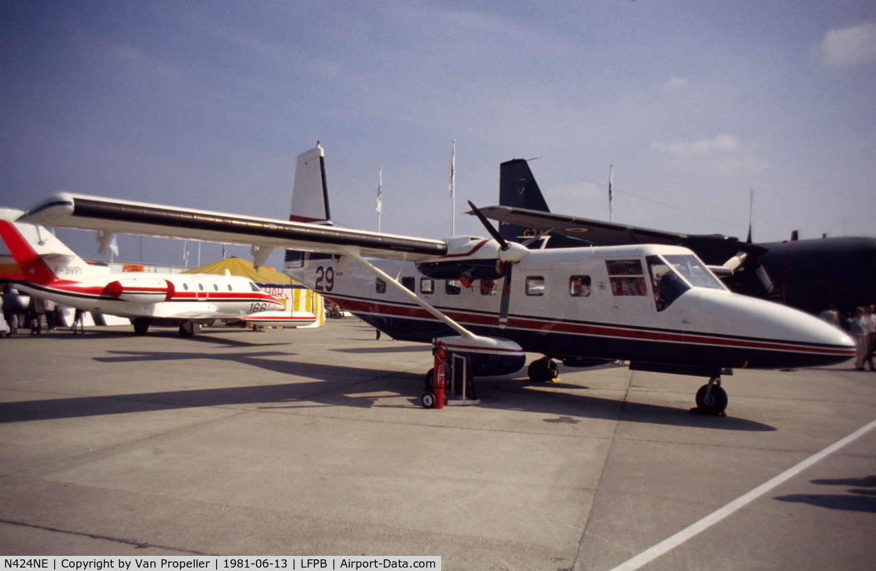 N424NE, GAF N24A Nomad C/N N24A-115FA, GAF N.24A Nomad displayed at Le Bourget, 1981