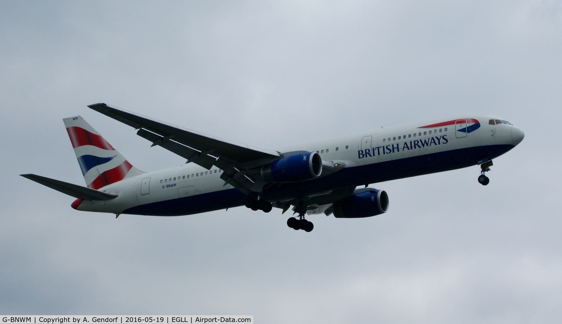 G-BNWM, 1991 Boeing 767-336 C/N 25204, British Airways, is here landing at London Heathrow(EGLL)
**stored since 07/2016**