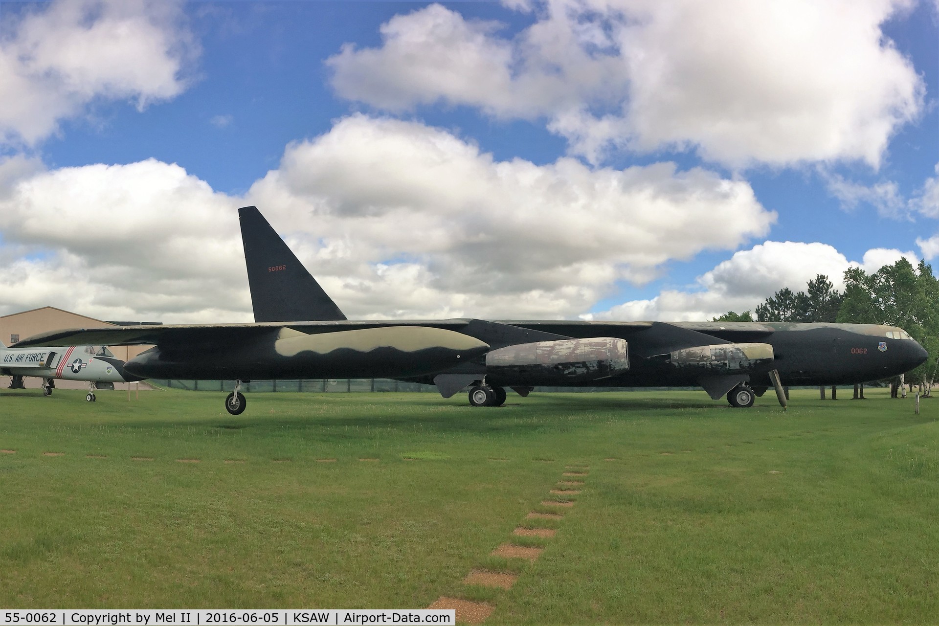 55-0062, 1955 Boeing B-52D-15-BW Stratofortress C/N 464014, On display at the K.I. Sawyer Heritage Air Museum at the Sawyer International Airport (KSAW).