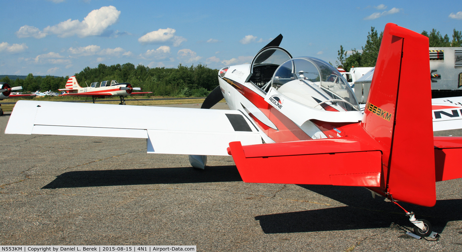 N553KM, 2004 Vans RV-8 C/N 81553, This aerobatic aircraft awaits its turn to perform at the Greenwood Lake airshow in 2015.