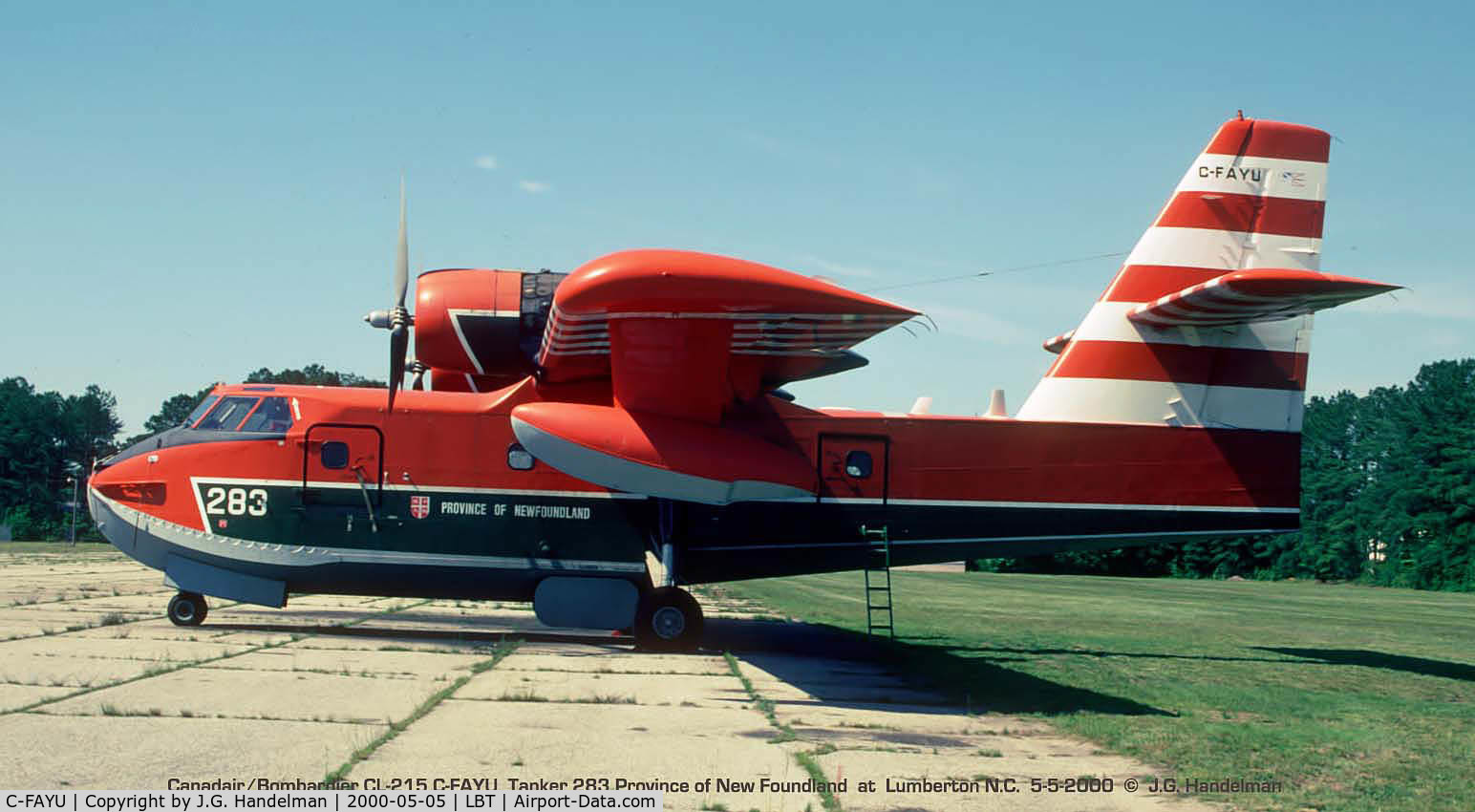 C-FAYU, 1988 Canadair CL-215-V (CL-215-1A10) C/N 1106, In North Carolina.
