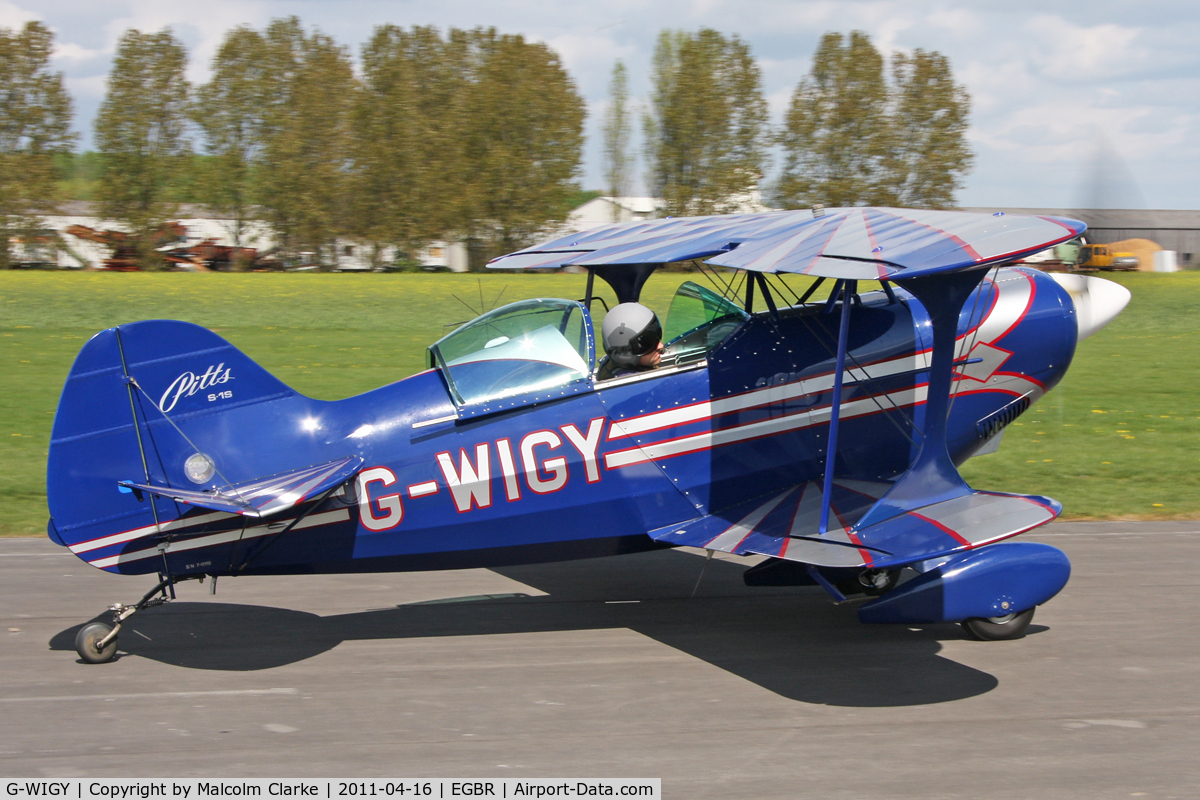 G-WIGY, 1991 Pitts S-1S Special C/N 7-0115, Pitts S-1S at Breighton Airfield in April 2011.