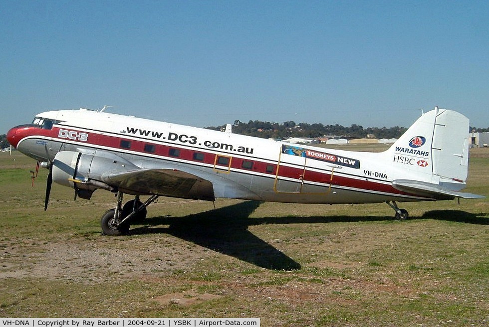 VH-DNA, 1943 Douglas C-47B Skytrain C/N 15685/27130, Douglas DC-3C-47B-20-DK [15685/27130] (Discovery Air Tours) Sydney-Bankstown~VH 21/09/2004
