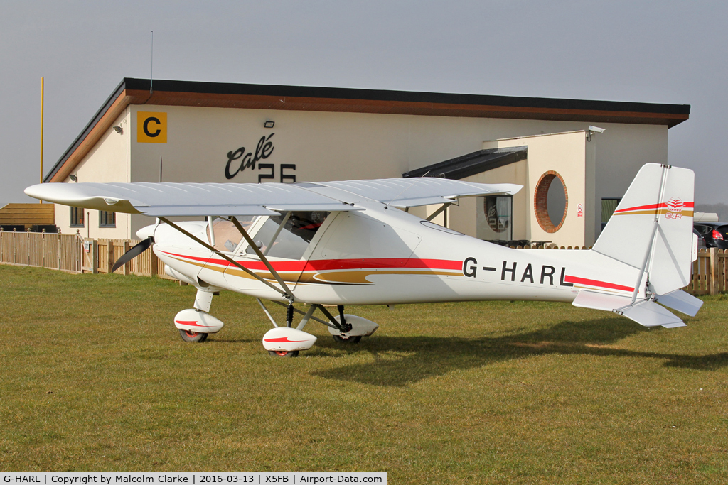 G-HARL, 2015 Comco Ikarus C42 FB100 Bravo C/N 1509-7418, Comco Ikarus C42 FB100 Bravo, a Fishburn Airfield resident, March 2013.