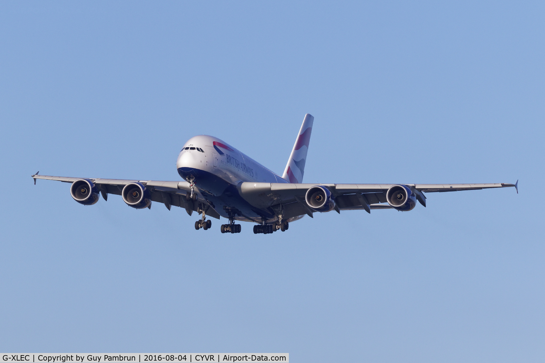 G-XLEC, 2013 Airbus A380-841 C/N 124, Landing