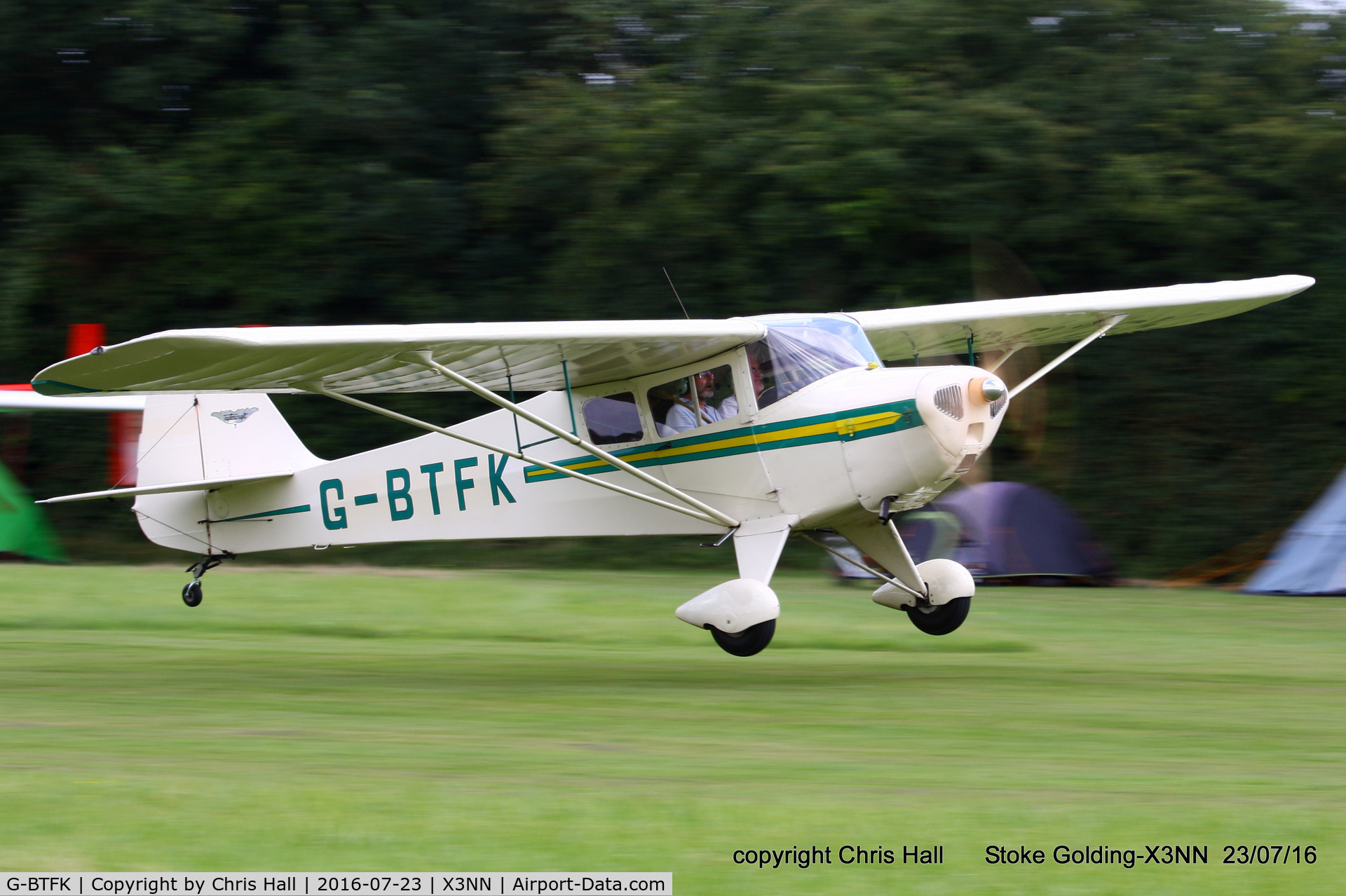 G-BTFK, 1947 Taylorcraft BC-12D Twosome C/N 10540, Stoke Golding Stakeout 2016