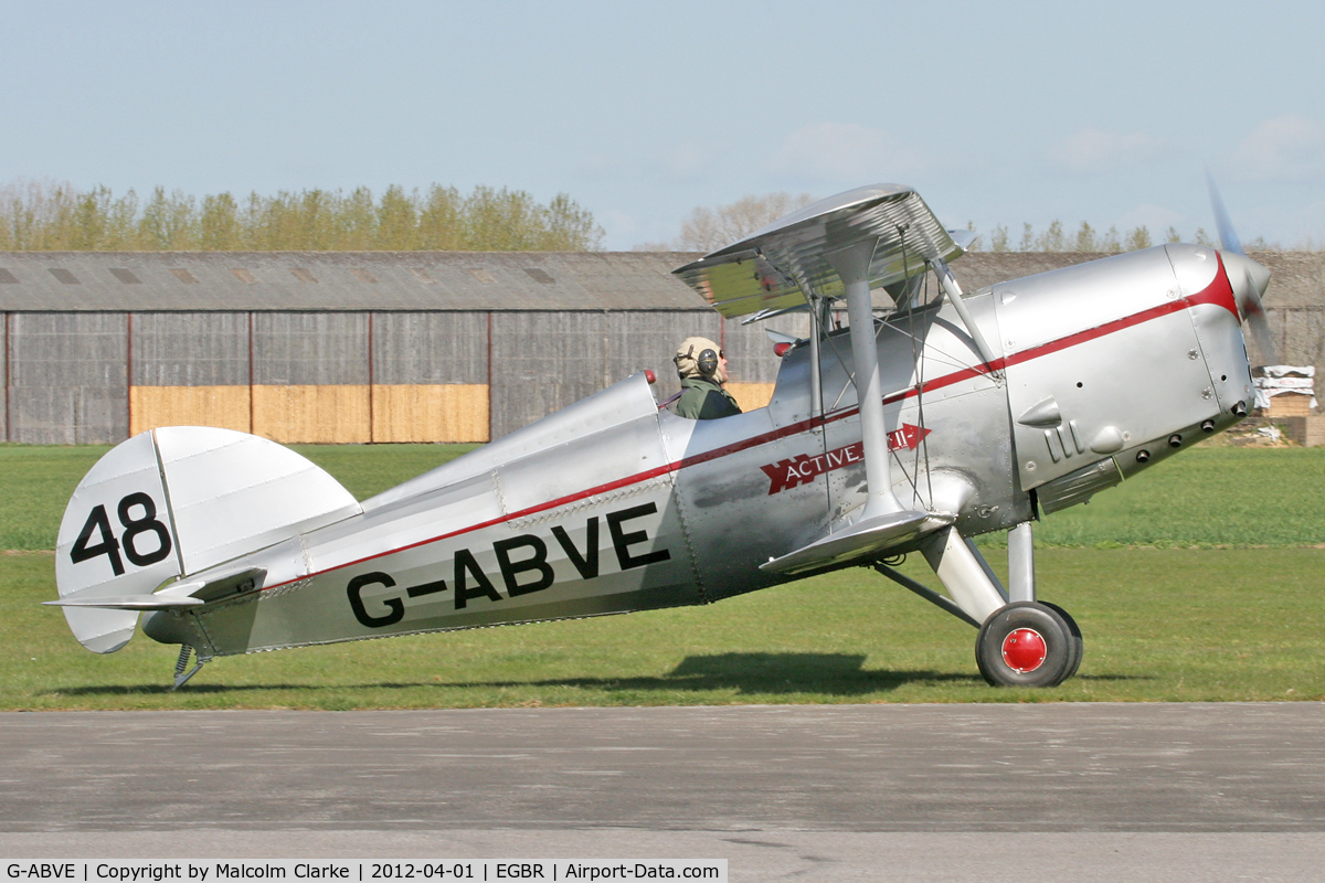 G-ABVE, 1932 Arrow Active 2 C/N 2, Arrow Active 2 at The Real Aeroplane Company's April Fools Fly-In, Breighton Airfield, April 1st 2012.