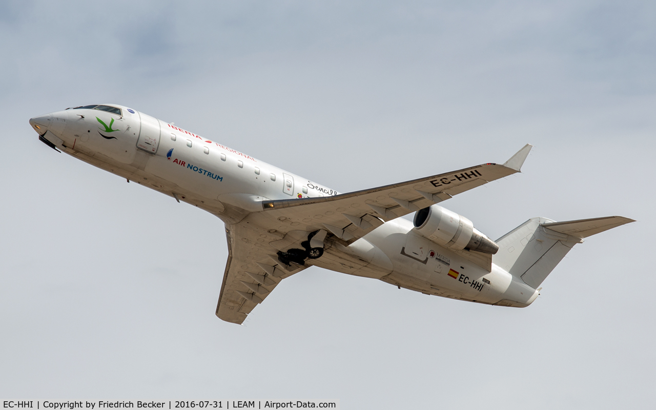 EC-HHI, Canadair CRJ-200ER (CL-600-2B19) C/N 7343, departure via RW25