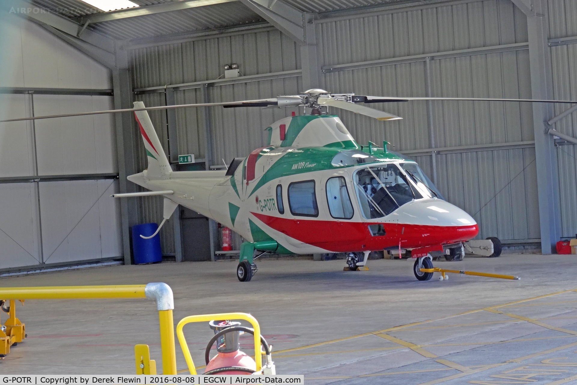 G-POTR, 1999 Agusta A-109E Power C/N 11043, A-109E Power, Sundorne Products Ltd Welshpool based, previously N109GR, N195NJ, G-OFTC, seen hangared.